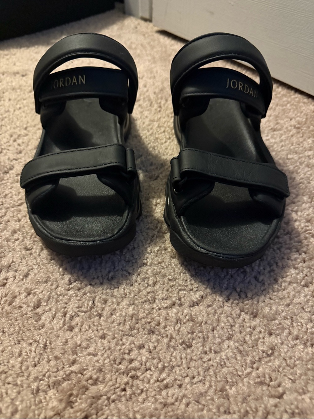 Jordan Black Padded Double-Strap Sandals